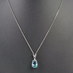 New aquamarine teardrop necklace